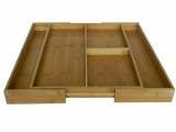 Refined Expandable Bamboo Drawer Organizer - Sustainable Multi-Compartment Cutlery Tray